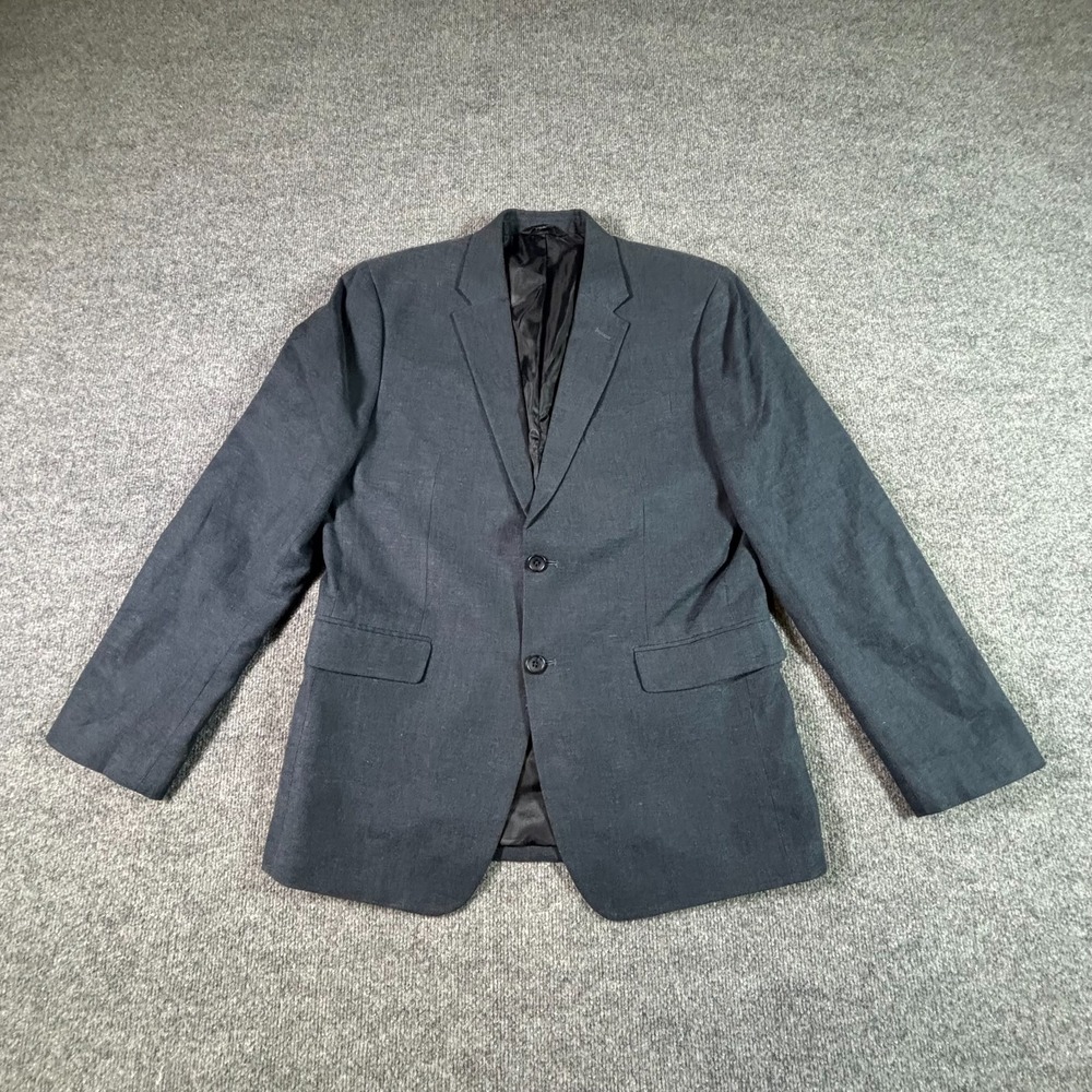 Banana Republic Blazer Mens 40R Dark Gray Linen Cotton Standard Fit 662386
